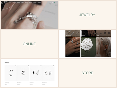 HERO, COLLECTIONS, NEW PRODUCTS collections hero screen jewelry jewelrystore onlinestore products shopify uiux webdesign website
