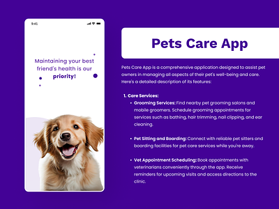 Pets Care App 2024 app concept design dogwalking figma pets care app petsapp petscare ui