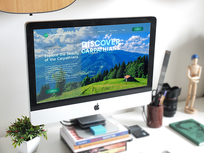 Carpathian Wanderlust (Travel Agency Landing Page) adobexd carpathians discover figma graphic design landing page modern page mountains prototype travel travel agency traveling traveling website ui design uiux user experience user interface ux design web design website design