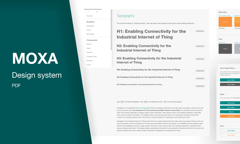 Moxa Design System Brochure branding design guide design system ds style guide ui web