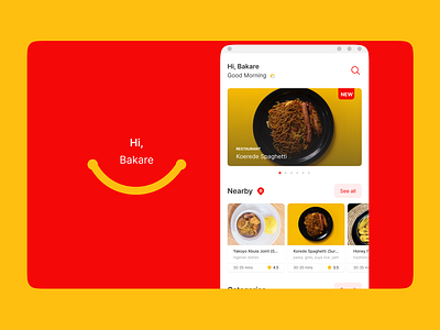 Food Delivery dashboard food minimalist ui ux yellow