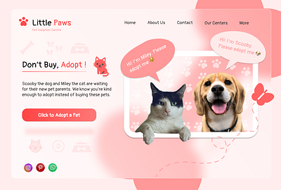 Little Paws - Pet Adoption Centre branding dailyui ui