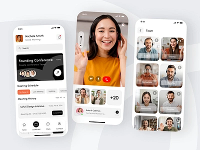 Video Conference Mobile App call conference counseling event app meeting meeting app meeting ui mental health mobile app online meet room chat schedule ui video video call video call mobile video conference video conference mobile video meeting zoom