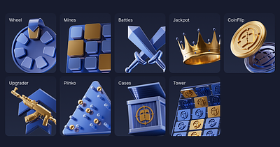 3D Icons + Animation 3d animation cases coin csgo icons iconset illustration jackpot juicyart roulette rust