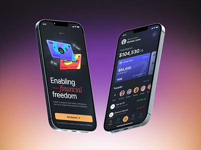 Banky - Web 3 Banking Mobile App | Fintech app bank banking blockchain credit crypto defi fiat finance fintech funds interface mobile money portfolio secure trading ui ux wallet