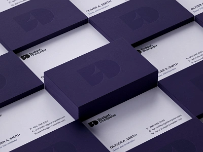 BD — Business Cards bd logo bd mark brand identity branding cargo color plan deboss emboss freight geometric shape graphic design logo design navy blue premium visual identity waste waste management branding