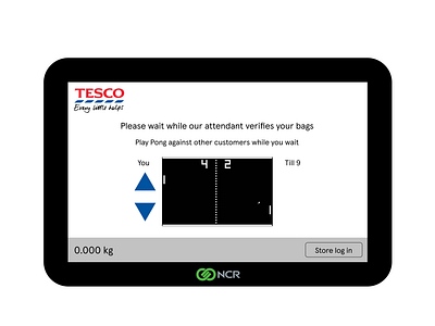 UIX Reimagined #9 - Self-checkout Pong match design product design ui uixreimagined ux uxdesign uxsatire