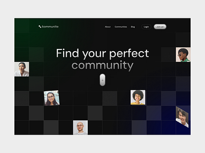 Community Website Hero button community dark design forum grid header hero navbar rectangles ui website