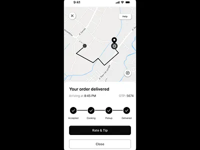 VFood - Order tracking app branding design figma graphic design illustration logo mobile ui ux