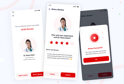 Online Doctor Appointments Call Review App Design app app design appointment call review screen doctor app doctor appointment doctor booking doctor call review doctor review health tech healthcare medical app medtech medtech app mobile app online consulting patient schedule app telemedicine ux design