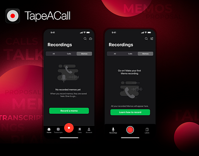 illustrations and ui for TapeACall app store branding design graphic design illustration logo typography ui ux vector