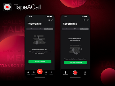 illustrations and ui for TapeACall app store branding design graphic design illustration logo typography ui ux vector