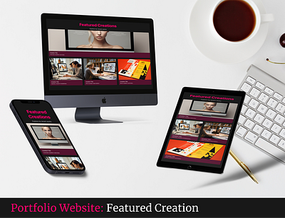 Featured Creation section in portfolio website 3d animation app branding design graphic design illustration landing page logo u ui ux