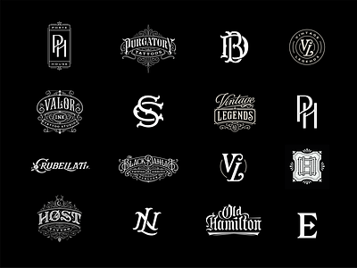 Various 2023 logos, part 2 brandidentity branding calligraphy hand lettering icon lettering logo logotype mark type typography