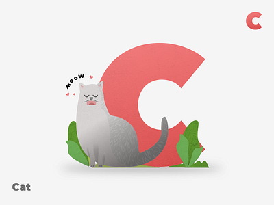 C for Cat branding design dribbble graphic design ill illustration logo sketch ui vector