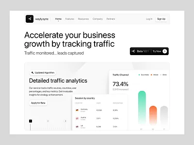 Wayly.sync - Website design interface product service startup ui ux web website