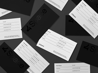 4Space — Business Cards architecture branding architecture studio black and white black business cards brand identity branding business cards bw cards gloss effect interior design branding premium uv print visual identity