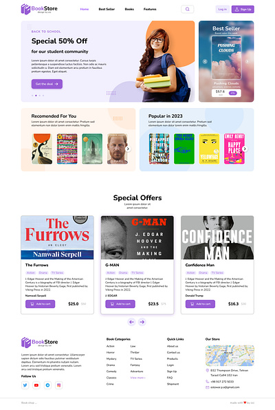 BookStore graphic design ui