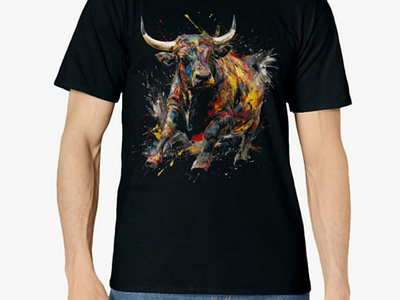 Bull Riding Rodeo Cool Abstract Drip Painting abstract art artistic excellence branding bull riding creativity drip painting graphic design rodeo vibrant colors