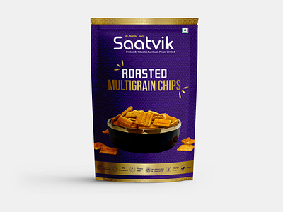 Roasted Multi Grain Chips Pouch Design branding chips chips pouch mockup multi grains namkeen pouch design pouch pouch design pouch packaging product design snacks packaging