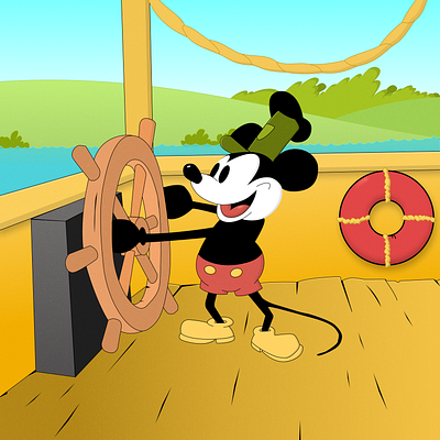 Steamboat Willie made in Figma figma graphic design illustration vector