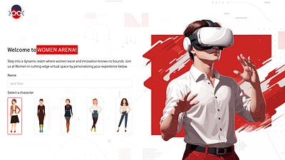 Get-started page for VR women in tech arena. design designer figma tech ui uidesigner uxdesign uxdesigner women