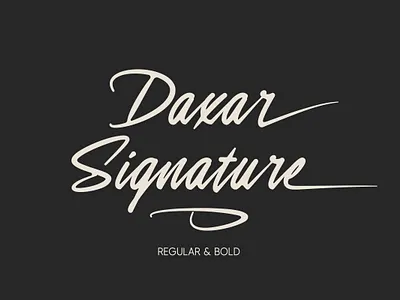 Daxar Signature branding design fonts graphic design handlettering logo type design typeface typography