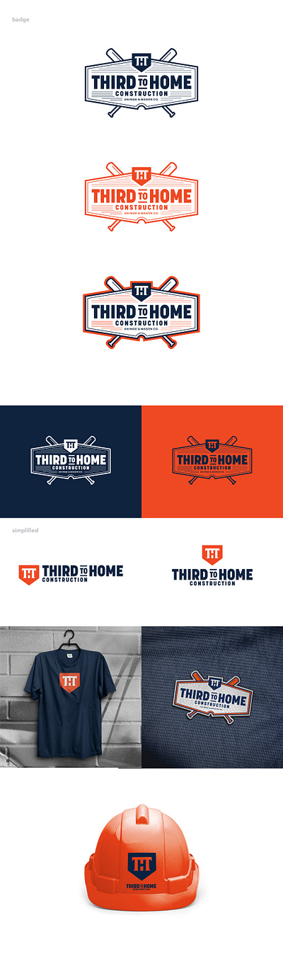 Third to Home badge baseball construction logo design sports
