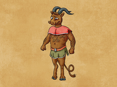 MedievalMe beast character beast characterdesign horns illustration medieval