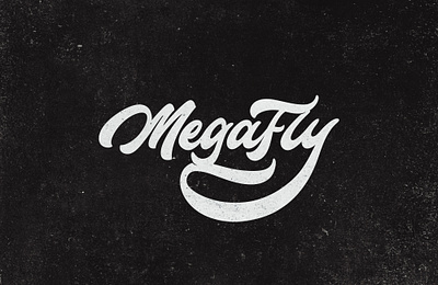 Megafly Logo brand calligraphy custom logo hand drawn lettering logo logotype music industries vintage logo wordmark