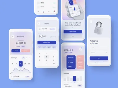 Birdium - Fintech app app app design application design bank app banking app birdium finance financial fintech app mobile app mobile ui money transfer payments transactions ui design ui ux design