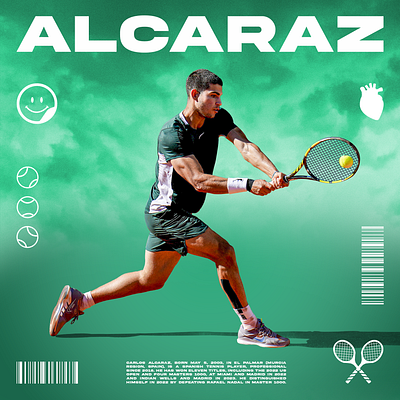 Magazine Cover Design "Alcaraz" alcaraz cover design graphic design graphicdesign magazine photo photomontage photoshop tennis typography