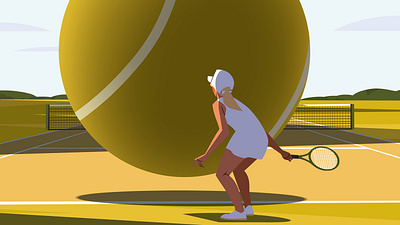 Athletes Under Pressure athlete character conceptual digital donghyun lim editorial folioart illustration surreal tennis visual metaphor