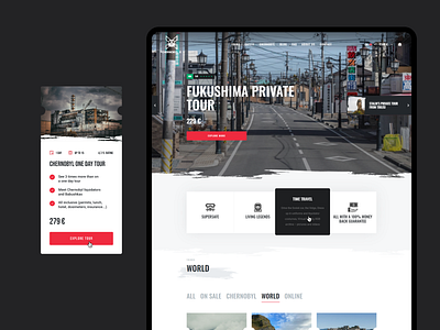 ChernobylX - Travel agency booking website chernobyl chernobylx landing page tourism travel agency travel web ui design webdesign