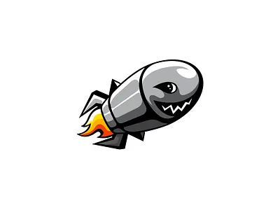 Rocket 2d branding clean design funny graphic design illustration logo missile modern rocket simple smiling missile smiling rocket