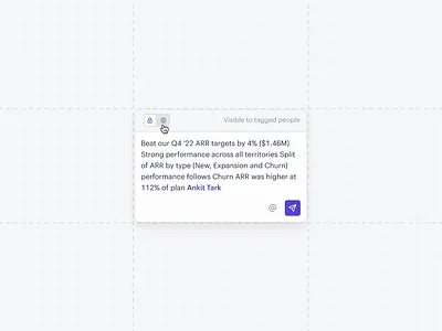 Toggling between Private and Public comment animation b2b comments copywriting design minimal product design ui ux