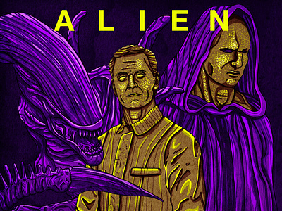 ALIEN - Poster Design alien covenant digital art digital painting franchise graphic design horror illustration michael fassbender movie poster design prometheus ridley scott tshirt design xenomorph