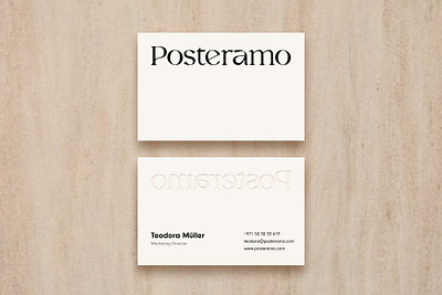 Posteramo — Business Cards 3d brand identity branding business cards clean deboss emboss graphic design minimalistic premium simple visual identity