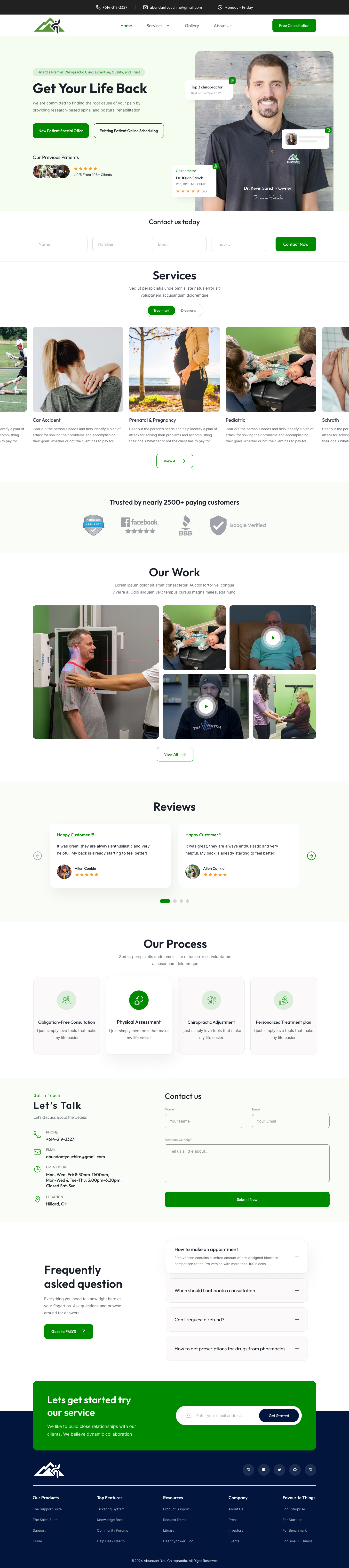 Chiropractic Website Design: UI/UX chiropractic chiropractor design graphic design home page ui ux website