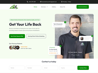 Chiropractic Website Design: UI/UX chiropractic chiropractor design graphic design home page ui ux website