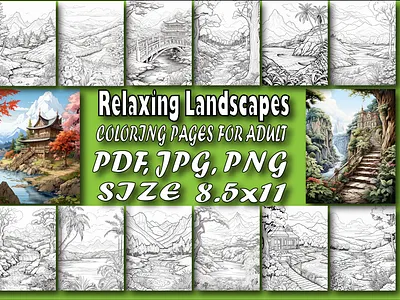 Relaxing Landscapes Coloring Pages For Adult-01 adult adult coloring pages amazon amazon coloring amazon kdp amazon kindle coloring book coloring pages design graphic design illustration kdp kdp coloring book kdp coloring pages kids colorin pages kids coloring relax relaxinglandscapes ui