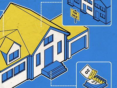 On The Market 2d diagram digital editorial folioart house illustration infographic isometric line property son of alan