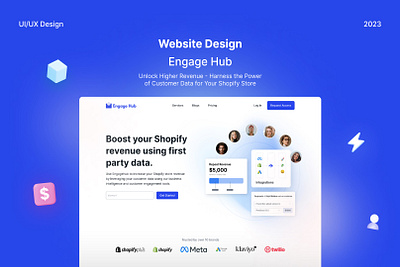 Engage Hub - Elevate your Shopify business today branding dailyui design figma ui ui ux user interface ux web design website design