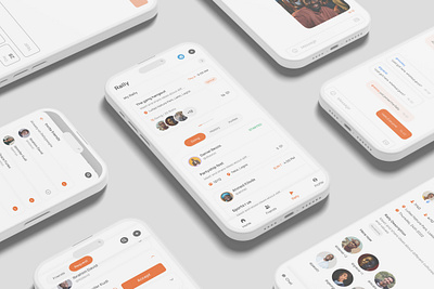 Rally App friends illustration messaging minimalist profile rally uiux