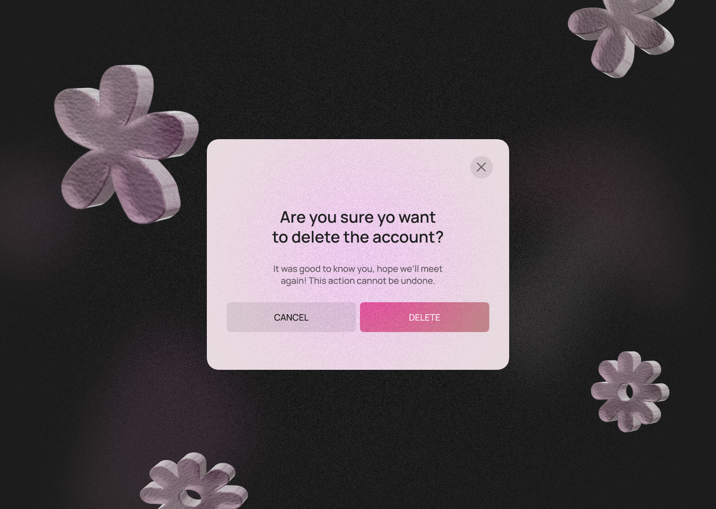 A confirmation popup by Tatsiana Sakalova on Dribbble