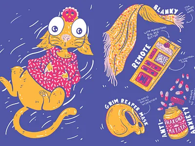 The Council (Student Work) bold design bold illustration cat cat illustration character design childrens book design digital illustration illustration reaper illustration skull illustration story illustration