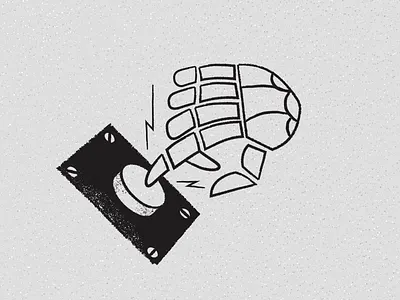 Finger on the Button best illustration button conceptual illustration death and destruction editorial editorial illustration illustration illustrator james olstein james olstein illustration jamesolstein.com sdobe illustrator skeleton hand texture vector