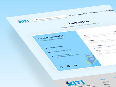 KITI Contact Us Page Ui about page about page ui logo ui uiux user interface