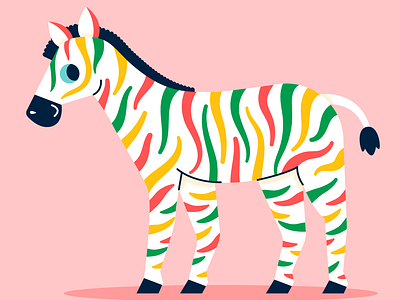 Fruit Stripe animal branding character cute fruit stripe fun gum happy illustration retro zebra