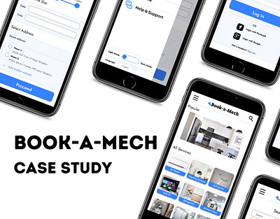 Book-a-Mech App Design Google UX Design Case Study app ui case study design figma ui uiux ux